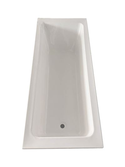 אמבטיה אקרילית מלבנית 140x70 בצבע לבן כולל קונסטרוקציה ואביק אוטומטי